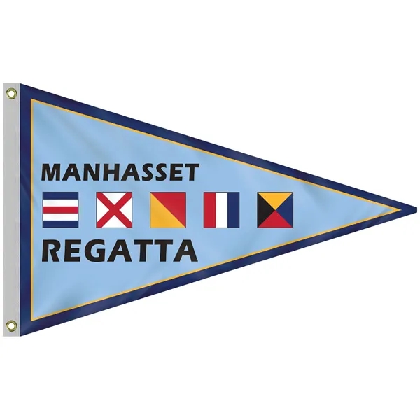 2.5' x 4' customized single reverse digitally printed knitted polyester pennants... from ASI 80228 Quinn