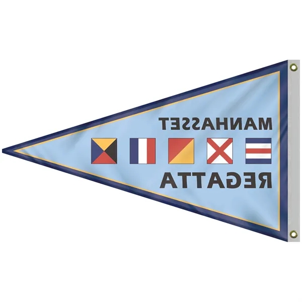 2.5' x 4' customized single reverse digitally printed knitted polyester pennants... from ASI 80228 Quinn