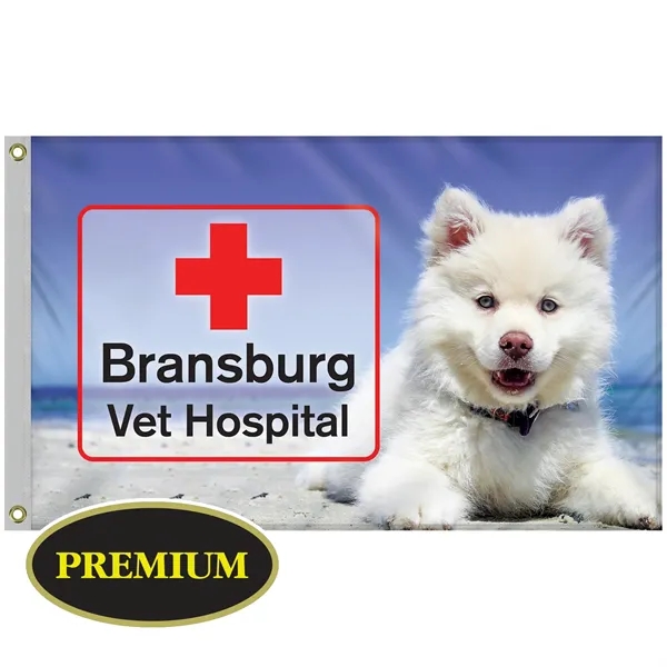 2.5' x 4' Custom Digitally Printed Single Reverse Knitted Polyester Flag... from ASI 80228 Quinn