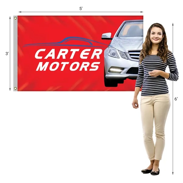 3' x 5' Digitally Printed Outdoor Knitted Polyester Single Reverse Flag... from ASI 80228 Quinn