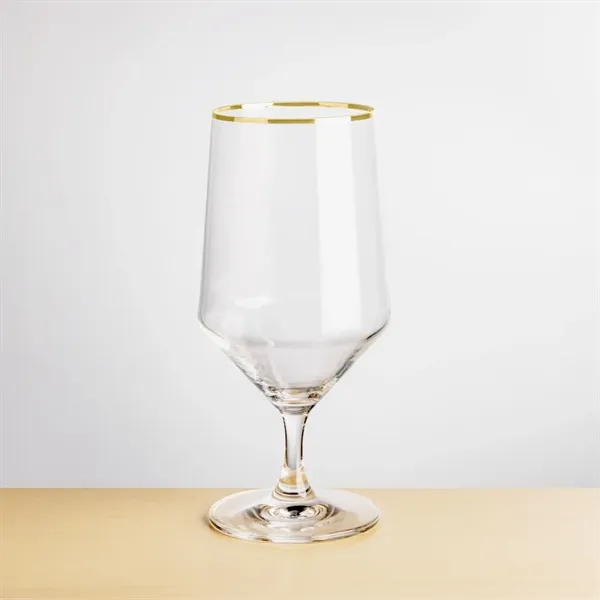 The lead-free crystalline Tucson Gold Rim Cocktail Glass showcases a modern... from ASI 84592 St Regis Group