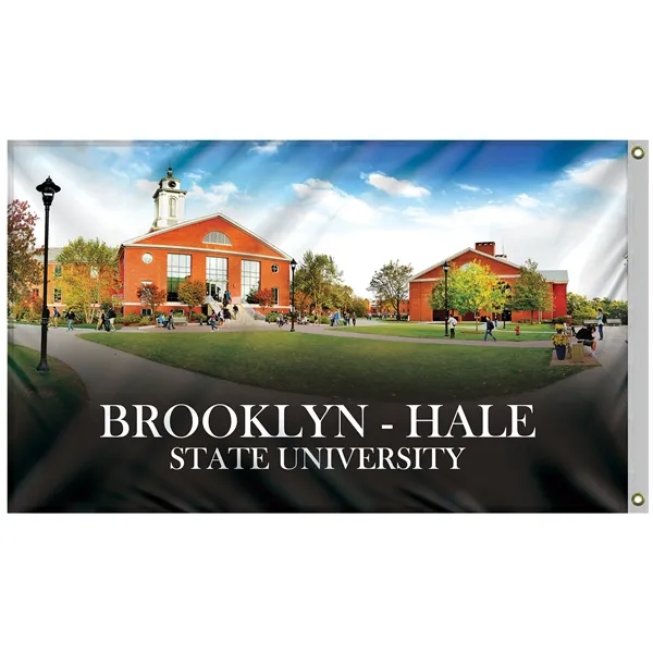 Outdoor 3' x 5' full color knit polyester flag with heading... from ASI 80228 Quinn