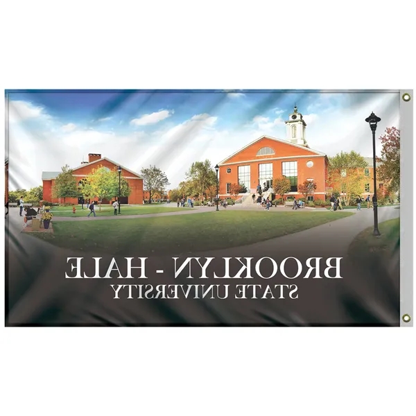 Outdoor 3' x 5' full color knit polyester flag with heading... from ASI 80228 Quinn