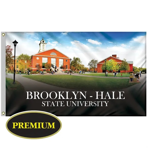 Quickship 3' x 5' Digitally Printed Outdoor Knitted Polyester Single Reverse... from ASI 80228 Quinn