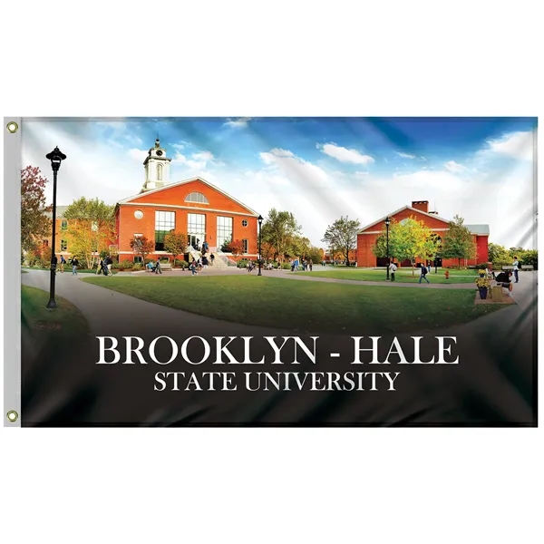 Quickship 3' x 5' Digitally Printed Outdoor Knitted Polyester Single Reverse... from ASI 80228 Quinn