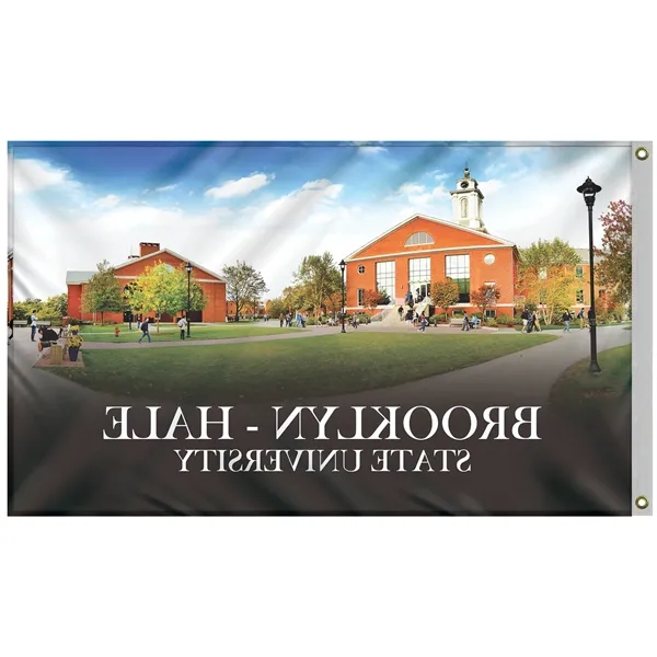 Quickship 3' x 5' Digitally Printed Outdoor Knitted Polyester Single Reverse... from ASI 80228 Quinn