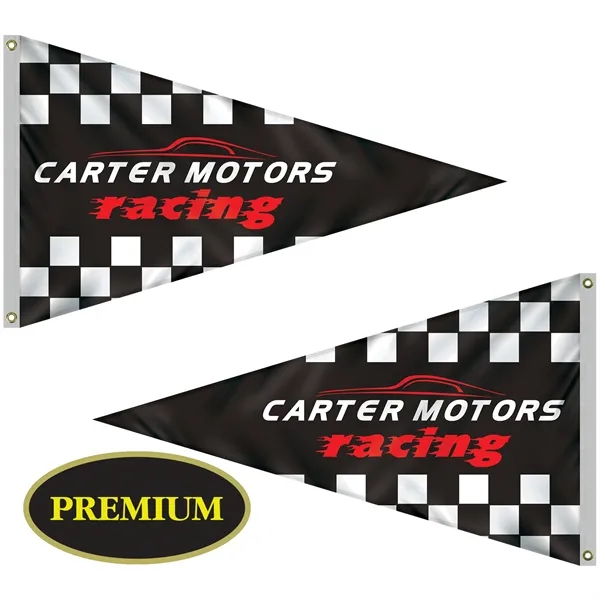 3' x 5' customized digitally printed double sided knitted polyester pennants... from ASI 80228 Quinn