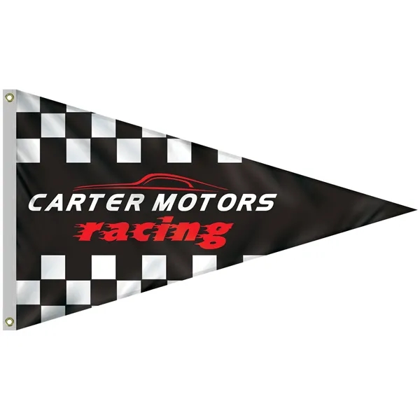 3' x 5' customized digitally printed double sided knitted polyester pennants... from ASI 80228 Quinn