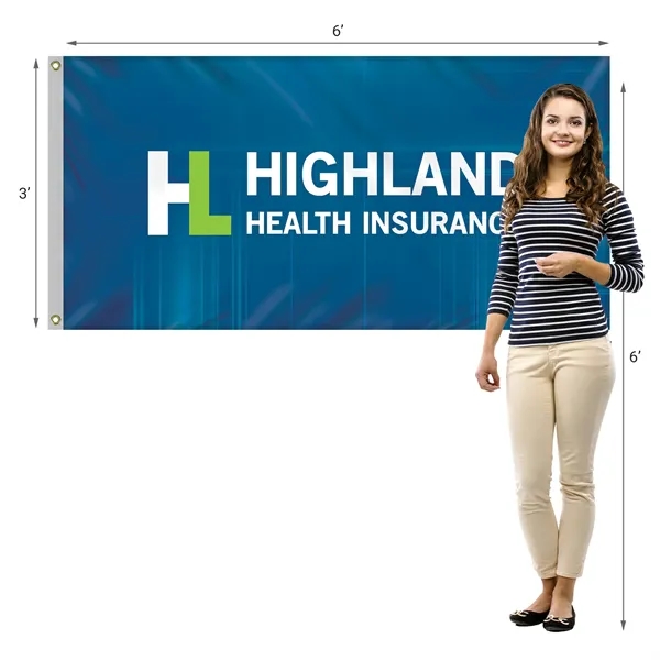 3' x 6' Digitally Printed Outdoor Knitted Polyester Single Reverse Flag... from ASI 80228 Quinn