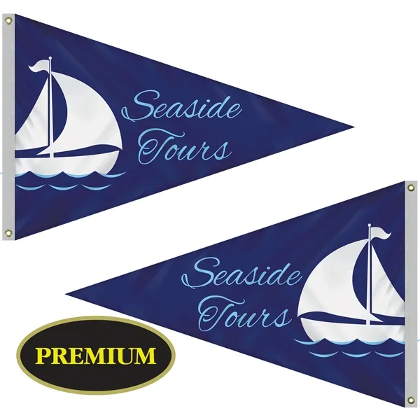 4' x 6' customized digitally printed double sided knitted polyester pennants... from ASI 80228 Quinn
