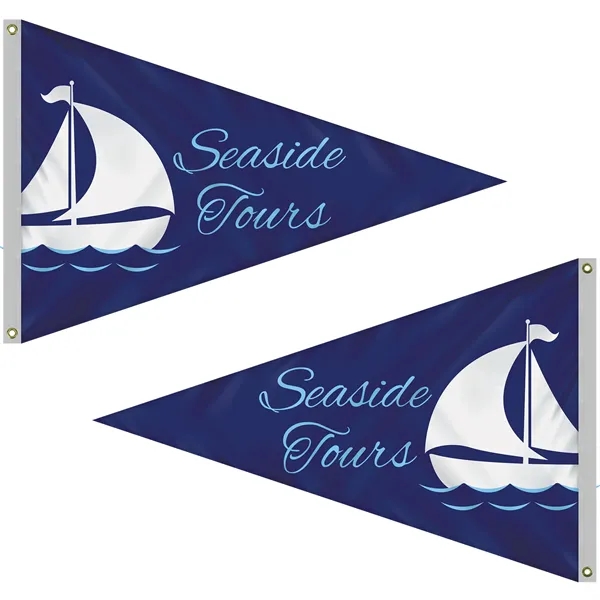 4' x 6' customized digitally printed double sided knitted polyester pennants... from ASI 80228 Quinn