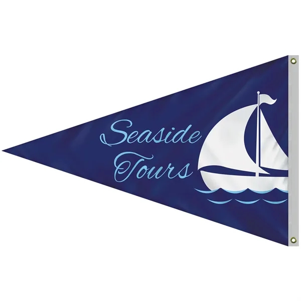 4' x 6' customized digitally printed double sided knitted polyester pennants... from ASI 80228 Quinn