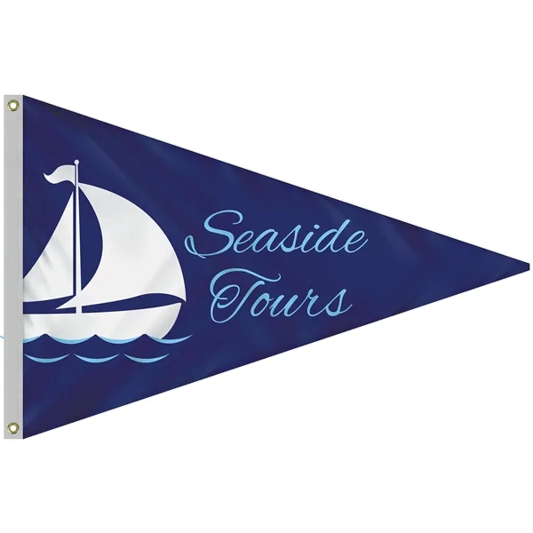 4' x 6' customized single reverse digitally printed knitted polyester pennants... from ASI 80228 Quinn