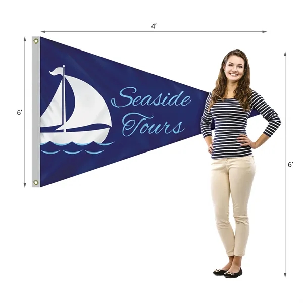 4' x 6' customized single reverse digitally printed knitted polyester pennants... from ASI 80228 Quinn