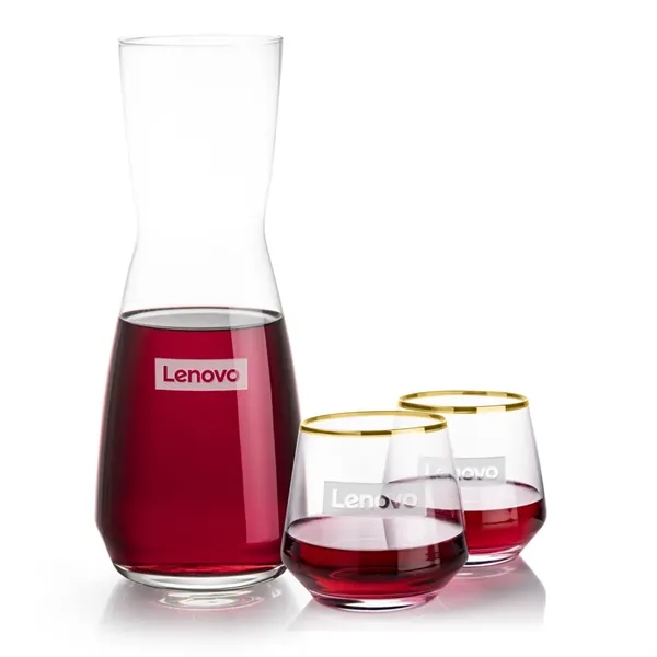 The Mason Carafe & Tucson Gold Rim Stemless Wine Set pairs... from ASI 84592 St Regis Group