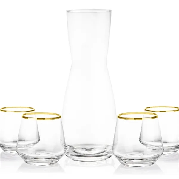 The Mason Carafe & Tucson Gold Rim Stemless Wine Set pairs... from ASI 84592 St Regis Group