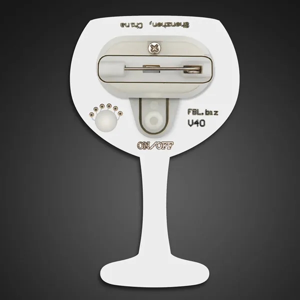 Blank or Imprinted. Wine glass pin flashers with military clutch.... from ASI 34194 ALightPromos / Alight Promotional Products