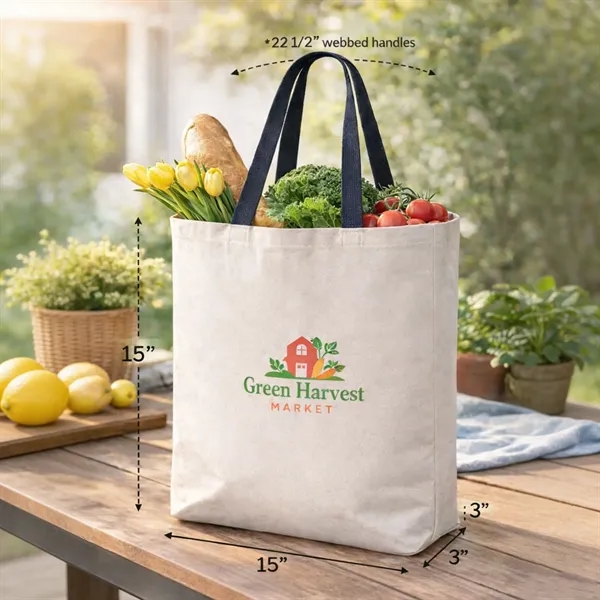 10 oz. 100% cotton canvas tote bag / shopping bag with... from ASI 41511 Brainchild USA Inc / BrainChild Gift Club