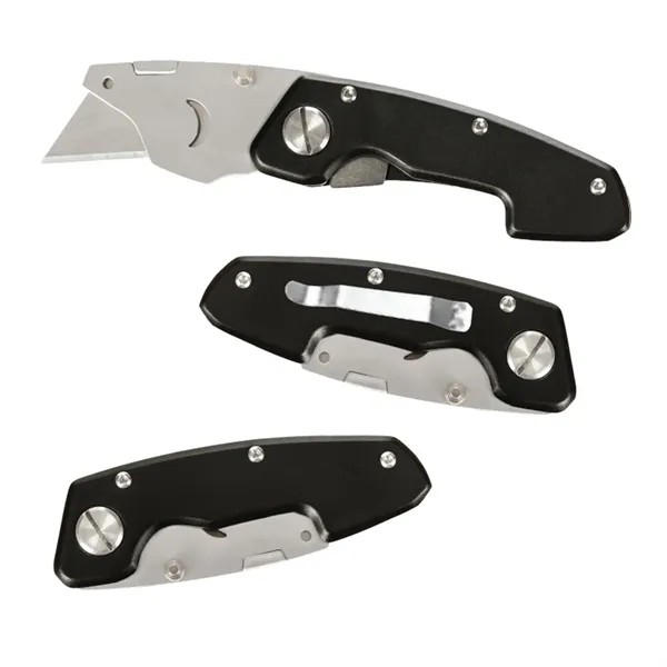 Foldable utility blade box cutter plus laser engraving on 1 location... from ASI 37218 Athena Promo (tm)