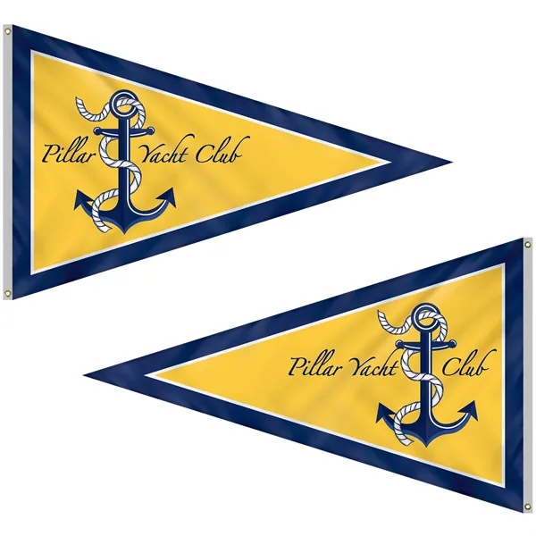 5' x 8' customized digitally printed double sided knitted polyester pennants... from ASI 80228 Quinn