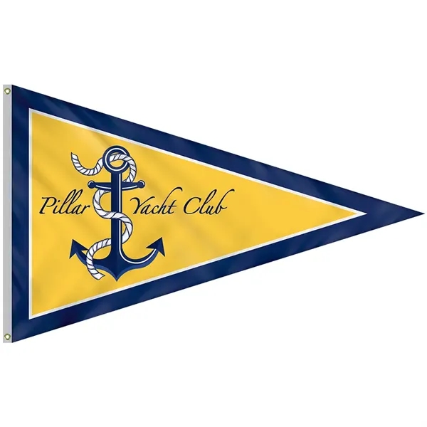 5' x 8' customized digitally printed double sided knitted polyester pennants... from ASI 80228 Quinn