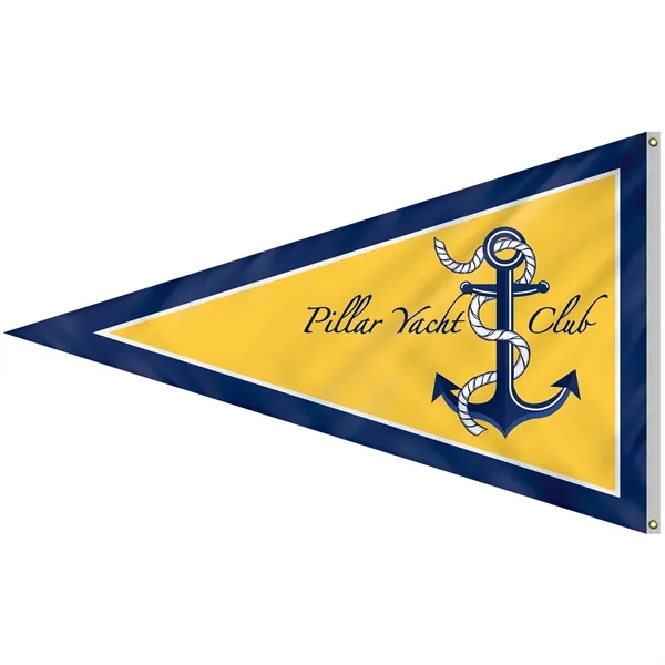 5' x 8' customized digitally printed double sided knitted polyester pennants... from ASI 80228 Quinn