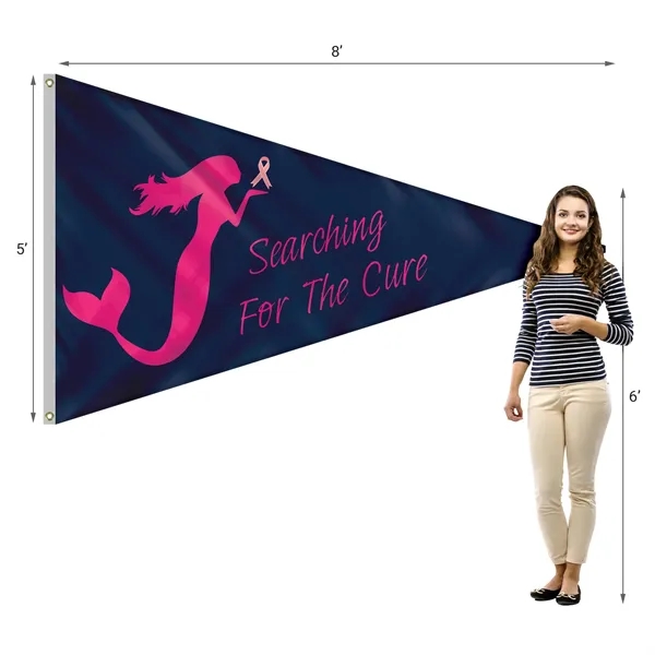 5' x 8' customized single reverse digitally printed knitted polyester pennants... from ASI 80228 Quinn
