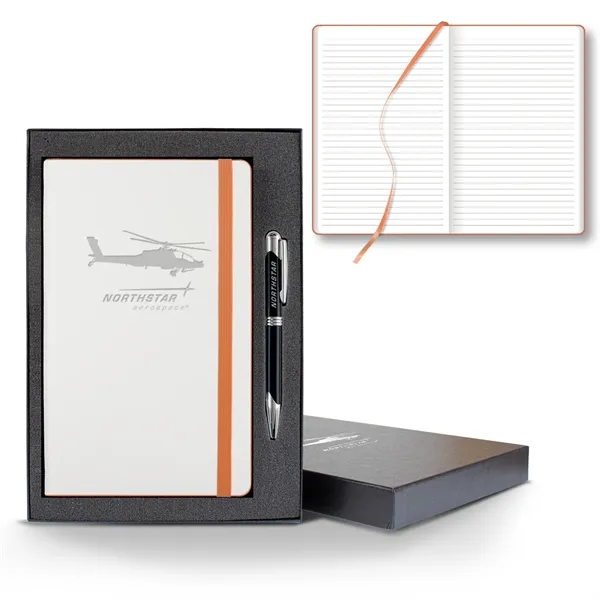 White Laser Medio Lined White Page Journal Gift Set... from ASI 68507 The Magnet Group / Castelli