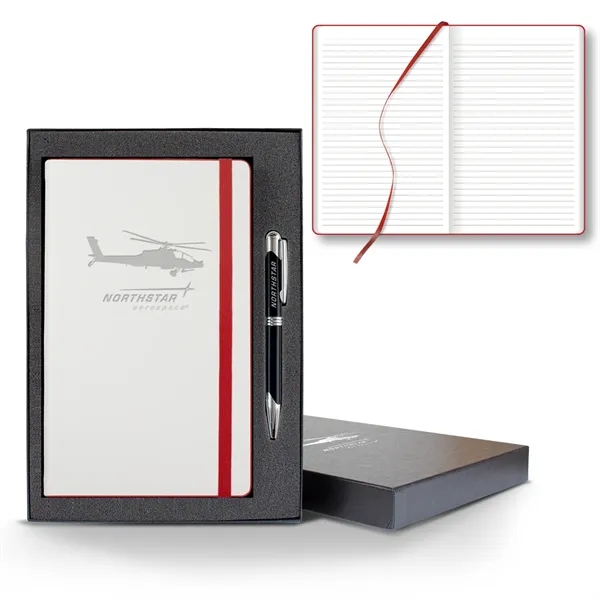 White Laser Medio Lined White Page Journal Gift Set... from ASI 68507 The Magnet Group / Castelli