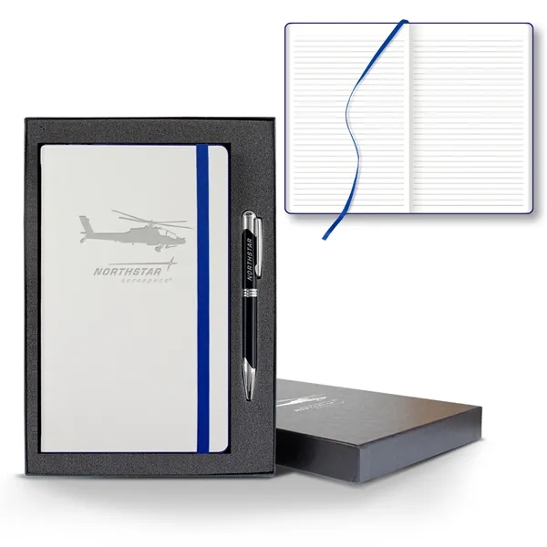 White Laser Medio Lined White Page Journal Gift Set... from ASI 68507 The Magnet Group / Castelli