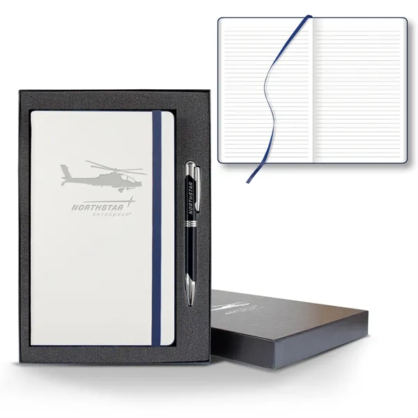 White Laser Medio Lined White Page Journal Gift Set... from ASI 68507 The Magnet Group / Castelli