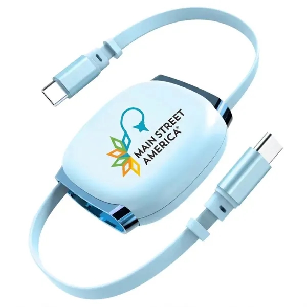 Retractable 100W Type-C fast charging cable plus 1 color silkscreen imprint... from ASI 37218 Athena Promo (tm)