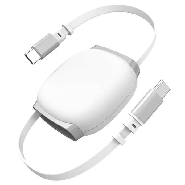 Retractable 100W Type-C fast charging cable plus 1 color silkscreen imprint... from ASI 37218 Athena Promo (tm)