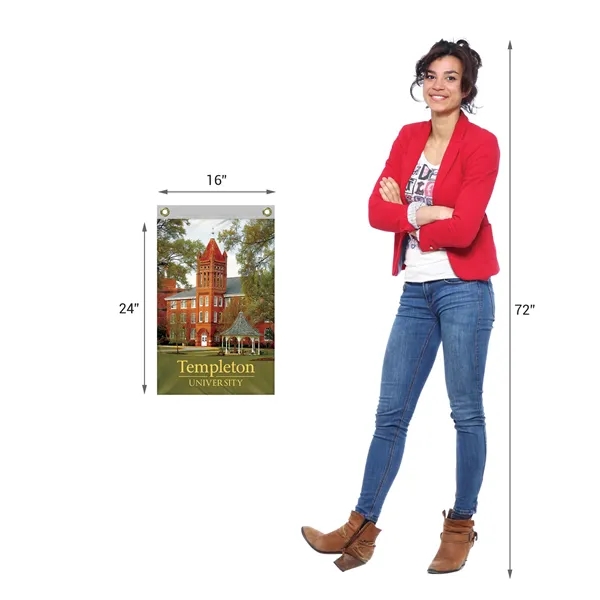 16" x 24" Standard Single Reverse Knitted Polyester Vertical Banners... from ASI 80228 Quinn