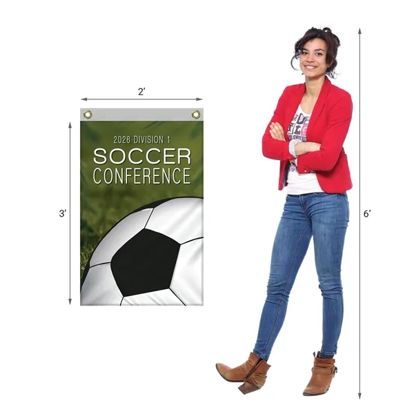 Outdoor 2' x 3' full color knit polyester banner with heading... from ASI 80228 Quinn