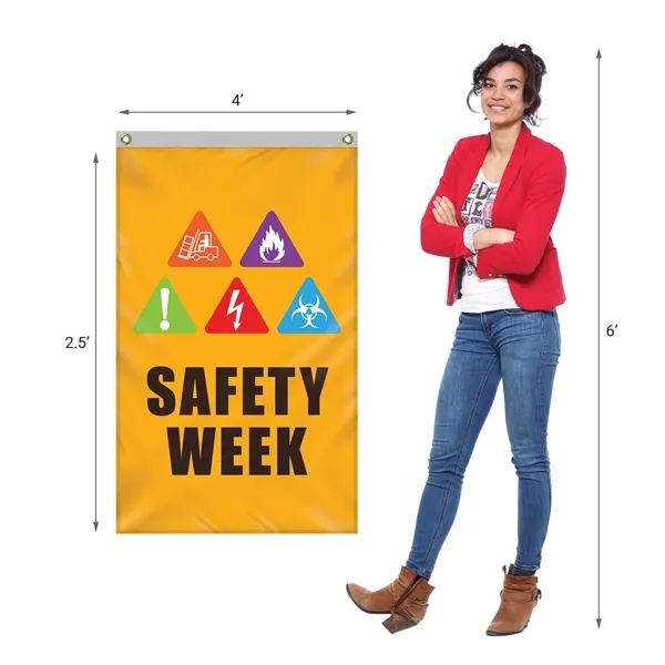 2.5' x 4' Standard Single Reverse Knitted Polyester Vertical Banners... from ASI 80228 Quinn