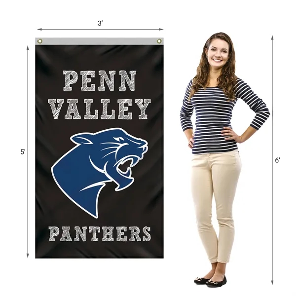 3' x 5' Standard Single Reverse Knitted Polyester Vertical Banners... from ASI 80228 Quinn