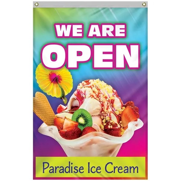4' x 6' Standard Double Sided Knitted Polyester Vertical Banners... from ASI 80228 Quinn