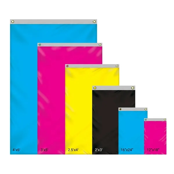 4' x 6' Standard Double Sided Knitted Polyester Vertical Banners... from ASI 80228 Quinn
