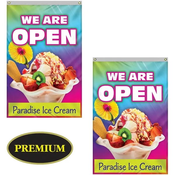 4' x 6' Double Sided Outdoor Knitted Poly Vertical Banner... from ASI 80228 Quinn