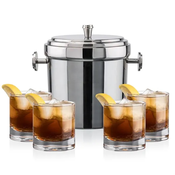 The Milano Ice Bucket & On-the-Rocks Glasses Set delivers a clean,... from ASI 84592 St Regis Group