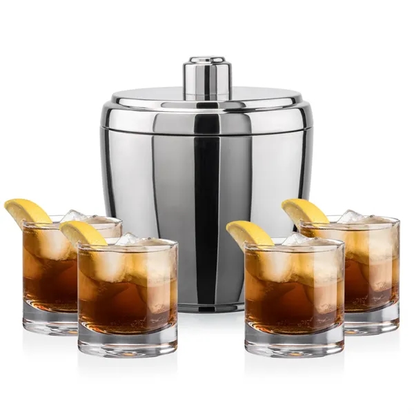 The Pescara Ice Bucket & On-the-Rocks Set combines modern style with... from ASI 84592 St Regis Group