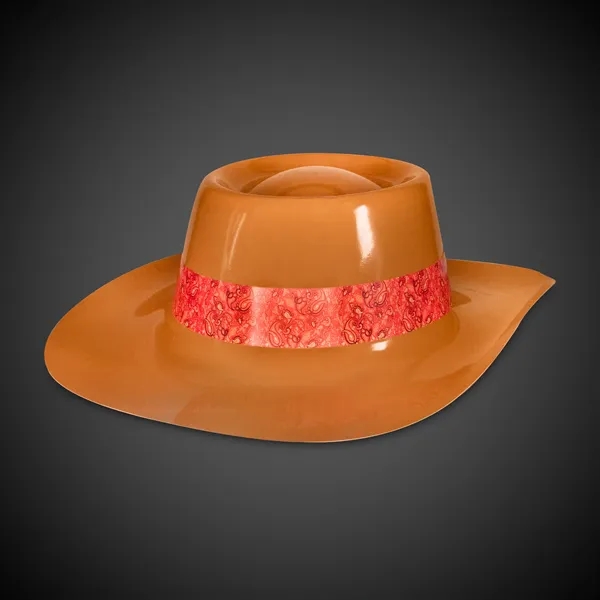 Brown cowboy hat made of plastic with an imprintable band.... from ASI 42016 Brighter Promotions Inc / Chemical Light™