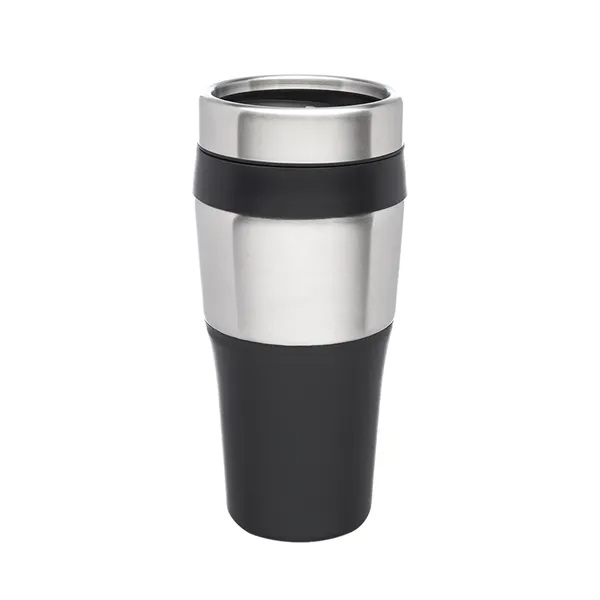 Insulated plastic tumbler with stainless steel band of 16 oz capacity... from ASI 37218 Athena Promo (tm)