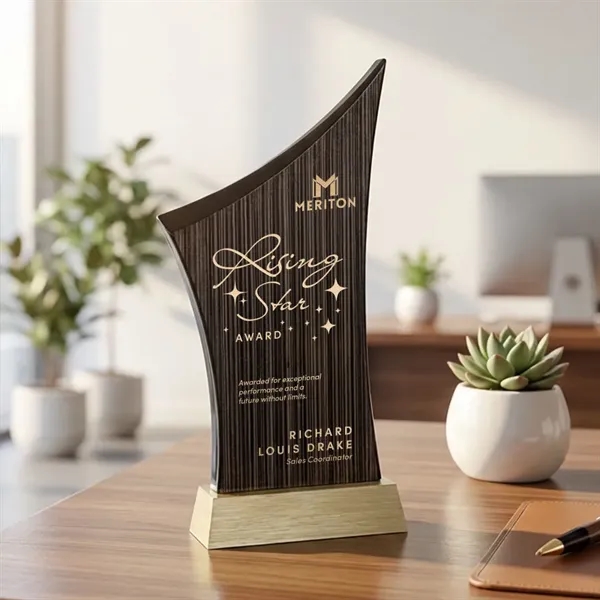 This award features a striking curved silhouette that sweeps upward with... from ASI 84592 St Regis Group / St Regis