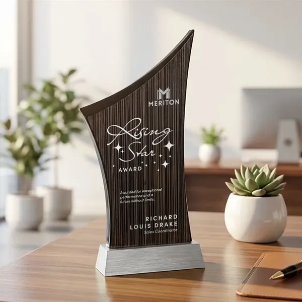 This award features a striking curved silhouette that sweeps upward with... from ASI 84592 St Regis Group / St Regis