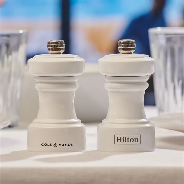 The Hoxton White Gloss Salt & Pepper Mills feature a modern... from ASI 84592 St Regis Group