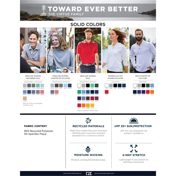 Men's polo with moisture-wicking performance, UPF 25+ protection, self-fabric collar, and... from ASI 47965 Cutter & Buck