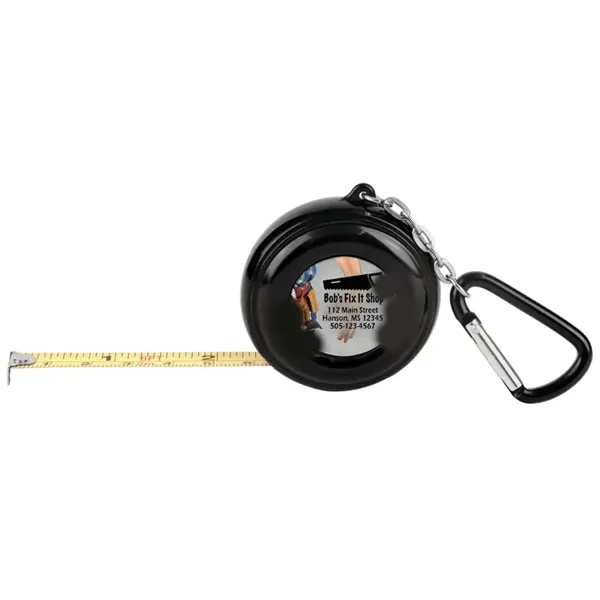 Full Color 6-Foot Black Pocket Tape Measure w/Carabiner, 2-sided imprint... from ASI 62635 Inno-Vative Solutions Grp LTD