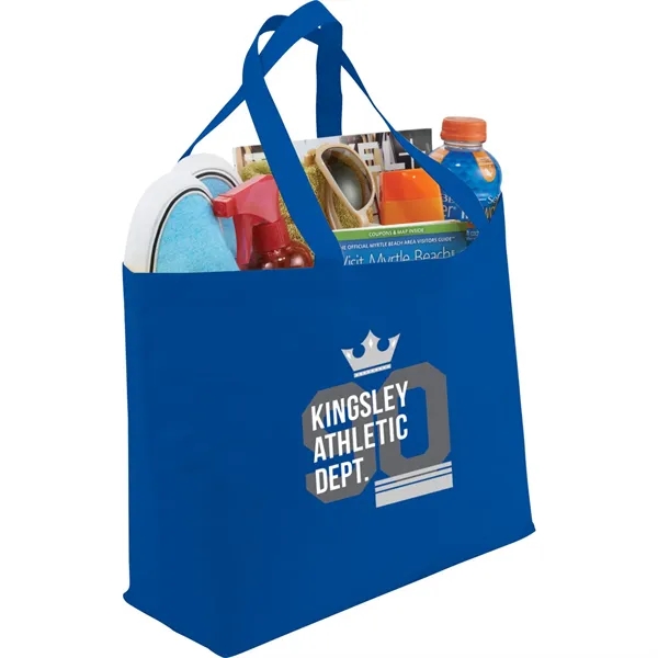 Non-woven shopping tote bag with 19" double handles.... from ASI 66887 PCNA / Bullet